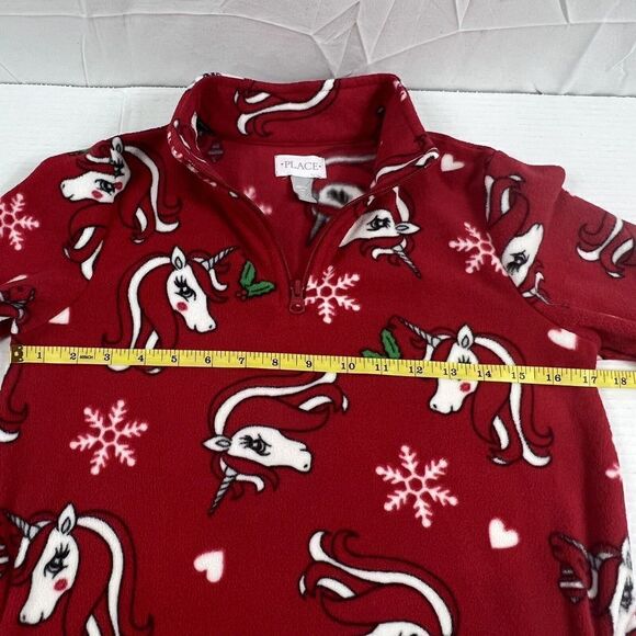 Children's Place Fleece Pullover Size L 10/12 Christmas Fleece Quarter Zip - Picture 7 of 9